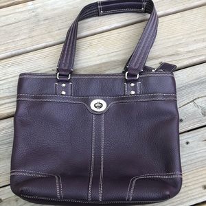 Authentic Eggplant Coach medium carry all bag